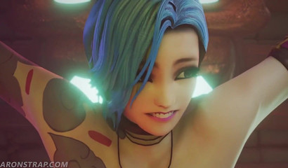 Try not to cum while Jinx endures rough bondage