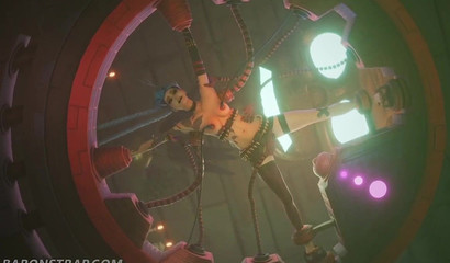 Try not to cum while Jinx endures rough bondage