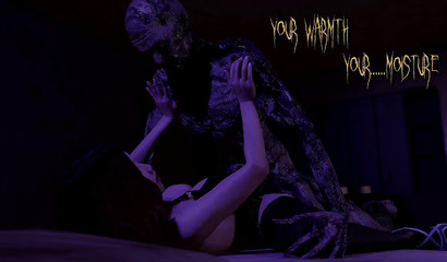 Curvy chick raped by a monster from behind