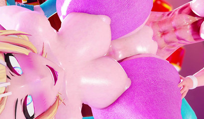 Ahegao princess double stuffed in a threesome