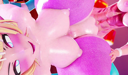 Ahegao princess double stuffed in a threesome