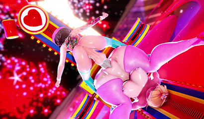 Ahegao princess double stuffed in a threesome