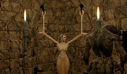 The dungeon monster is hungry for that twat