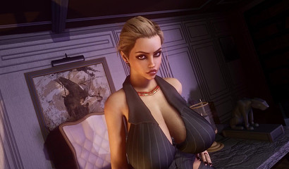 Business lady with huge futa-cock fuck her subordinate in the office