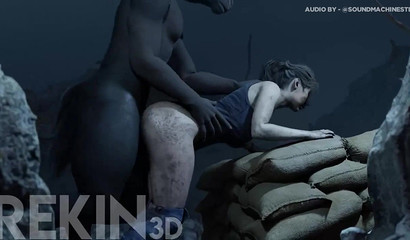 Black horse screws 3d beauty Claire in the dark