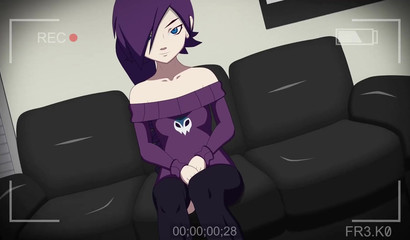 The purple chick accepts anything long and stiff