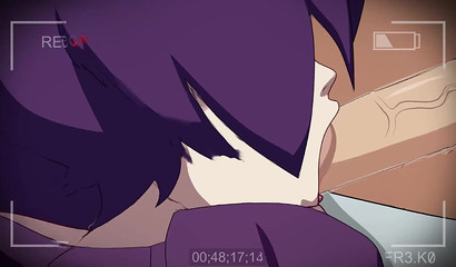 The purple chick accepts anything long and stiff