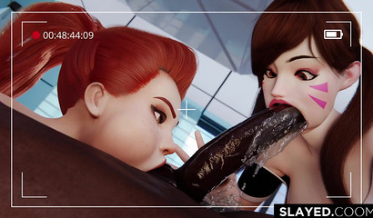 Brigitte and D.va sharing my monster black cock