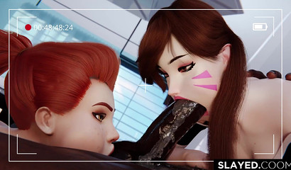 Brigitte and D.va sharing my monster black cock