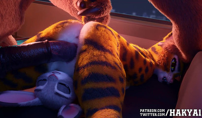 Furry animals getting dicked hard in an orgy