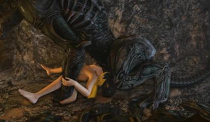 Busty 3D Samus Aran is crazy for alien cock