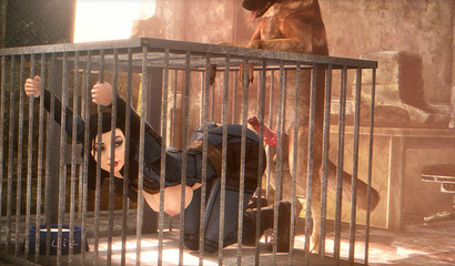 Caged anime doll Elizabeth gets fucked by an animal