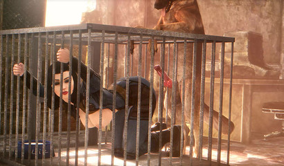 Caged anime doll Elizabeth gets fucked by an animal