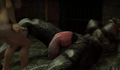 Futanari cock bigger than her body