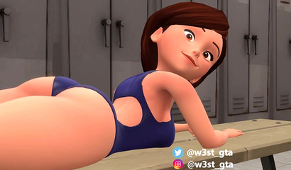 Delicious 3D Helen Parr showing off her swimsuit