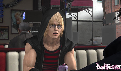 You won't last long watching this 3D threesome