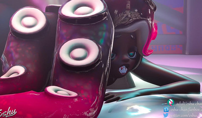 Cute 3D hottie banging squid chick