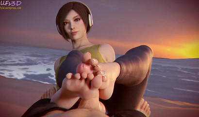 Toe Curling Porn 3d Animated - Ada Wong gives the best 3D footjob POV
