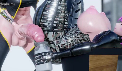 Delicious 3D hottie riding massive Futa cock