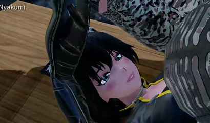 Delicious 3D hottie riding massive Futa cock