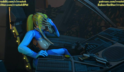 Samus Aran drilled by the wild alien