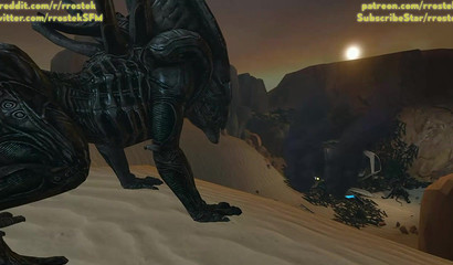 Samus Aran drilled by the wild alien