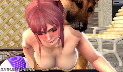 Anime doll getting screwed by German Shepherd
