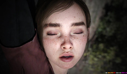 Innocent Ellie touches herself in 3d solo