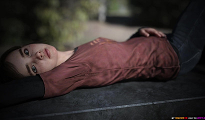 Innocent Ellie touches herself in 3d solo