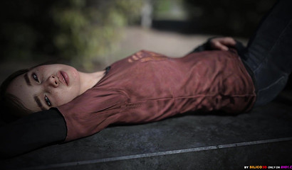 Innocent Ellie touches herself in 3d solo