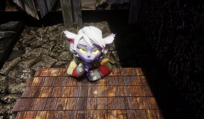 Little Tristana gets choked & fucked by a muscular 3D monster