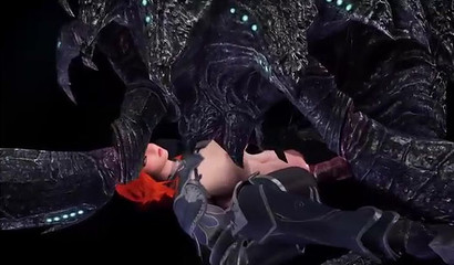 Egg laying arachnid captures a human female