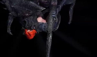 Egg laying arachnid captures a human female