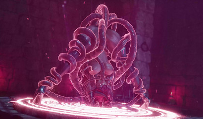 Tentacle monster from Gifdoozer masturbates anally