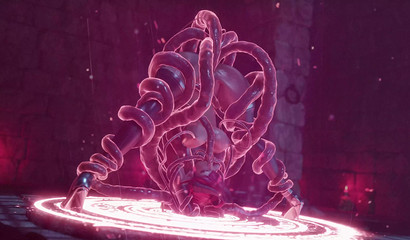 Tentacle monster from Gifdoozer masturbates anally