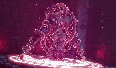 Tentacle monster from Gifdoozer masturbates anally