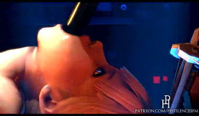 Caution - sex machine attacking Marie Rose's holes