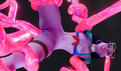Beauty Widowmaker getting fucked by Tentacles