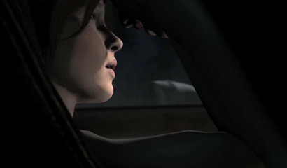 Lara Croft masturbates in a car in a traffic jam