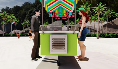 Curvy stunner from Sims 4 taking a dick for a ride