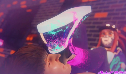 Girl makes a guy sniff his socks and kiss his feet