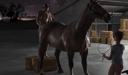 Beautiful stallion getting fucked by his anime horseman