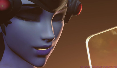 Overwatch characters having fun in a strip club