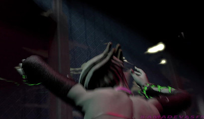 Overwatch characters having fun in a strip club