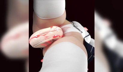 The monster rapes a young girl with her long tentacles