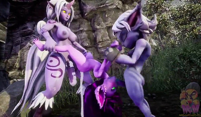 Funatari anime creatures fucking in a threesome