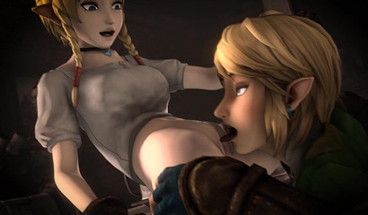 Sexy elves engage in anime lesbian pussy licking action