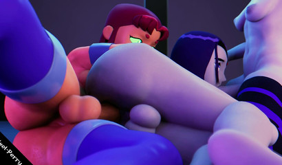 Raven from ''Teen Titans Go'' gets her holes fucked