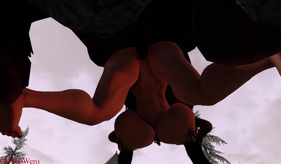 A horse with a huge dick fucks a girl with a big ass