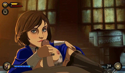 Anime girl gave a guy a blowjob and fucked him (Bioshock)